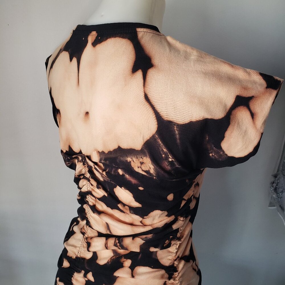 Hand painted black tie dye MNG top custom DIY ooak - Picture 7 of 16